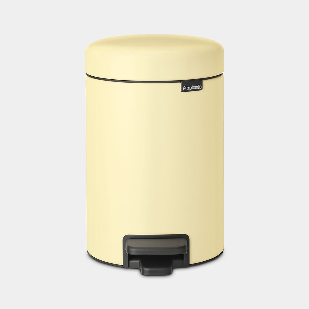 NewIcon Step on Trash Can 0.8 gallon (3 liter) - Mellow Yellow