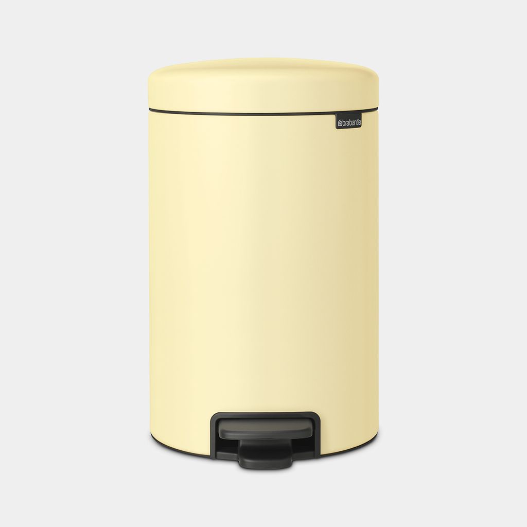 NewIcon Step on Trash Can 3.2 gallon (12 liter) - Mellow Yellow