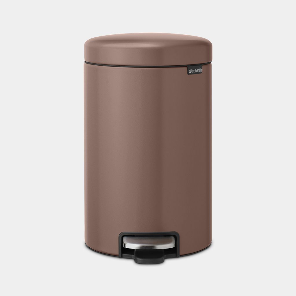 NewIcon Step on Trash Can 3.2 gallon (12 liter) - Satin Taupe