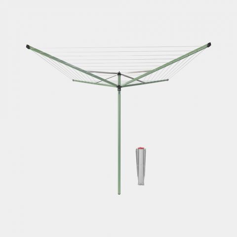 Rotary Clothesline Topspinner 164 ft (50 m), with Ground Spike, Ø 1.8 in  (45 mm) - Leaf Green
