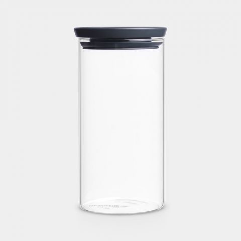 Stackable Jar 1.1 litre, Glass- Dark Grey