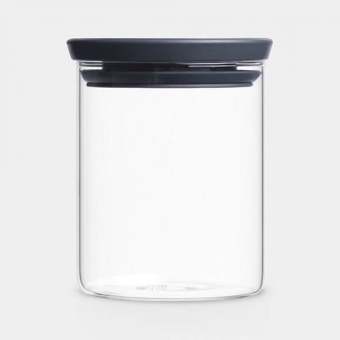 Stackable Jar 0.6 litre, Glass - Dark Grey