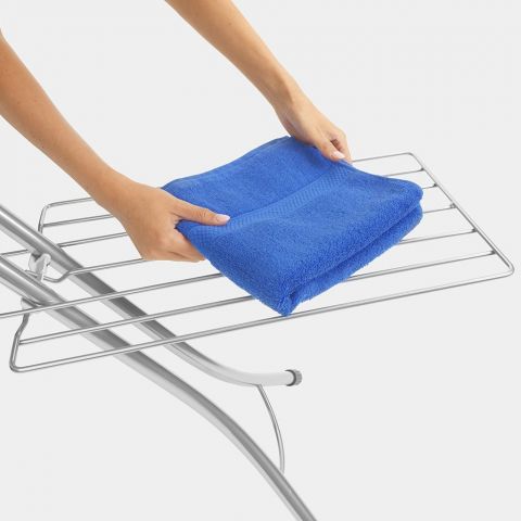 Ironing Board C 49 x 18 in (124 x 45 cm), for Steam Iron, with Linen Rack - Ecru