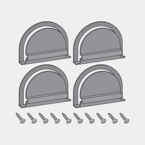 Clips with screws for Built-in Separator 2x18 litre, Set of 4 - Grey