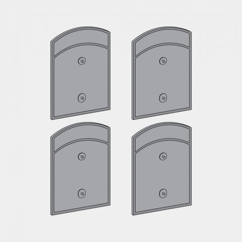 Fixations latérales pour poubelle Built-in Kit de 4, 2x18 litres - Grey