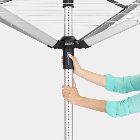 Rotary Clothesline Lift-O-Matic Advance 197 ft (60 m), with Concrete Tube, Cover & Peg Bag, Ø 2 in ( 50 mm) - Metallic Gray