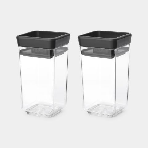 Bocal, empilable lot de 2 - 0,15 litre - Tasty+ - Dark Grey