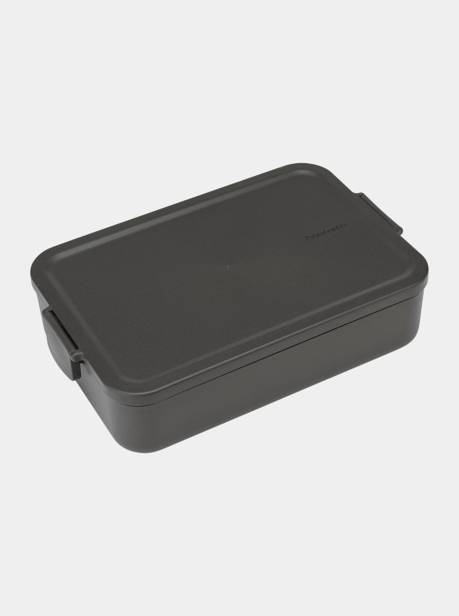 Make & Take Set de Almuerzo Completo Fiambrera Bento & Bol para Ensalada con Set de Cubiertos de 3 piezas – Dark Grey