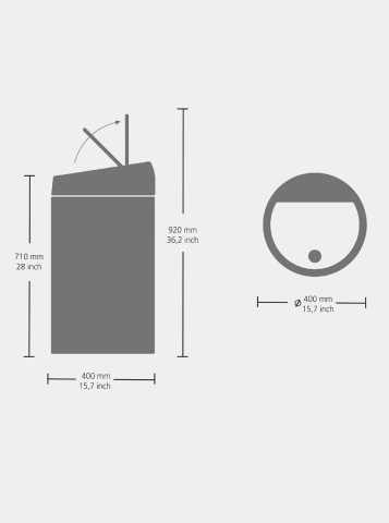 Touch Bin 60 liter - Mineral Infinite Grey