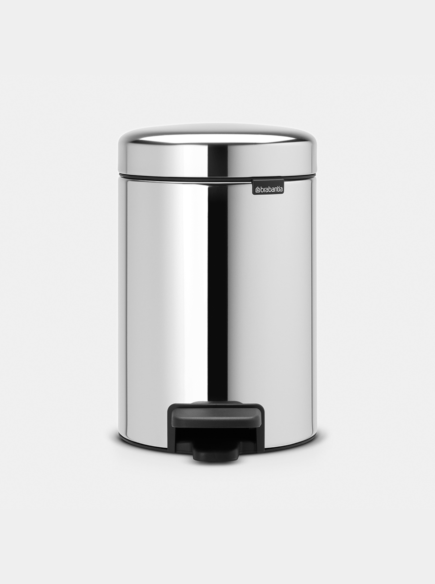 NewIcon Pedal Bin 3 litre - Brilliant Steel