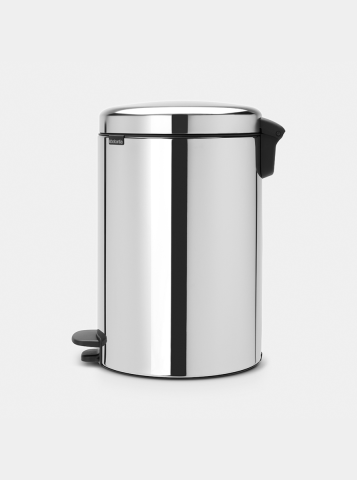 NewIcon Pedal Bin 20 litre, metal inner bucket - Brilliant Steel