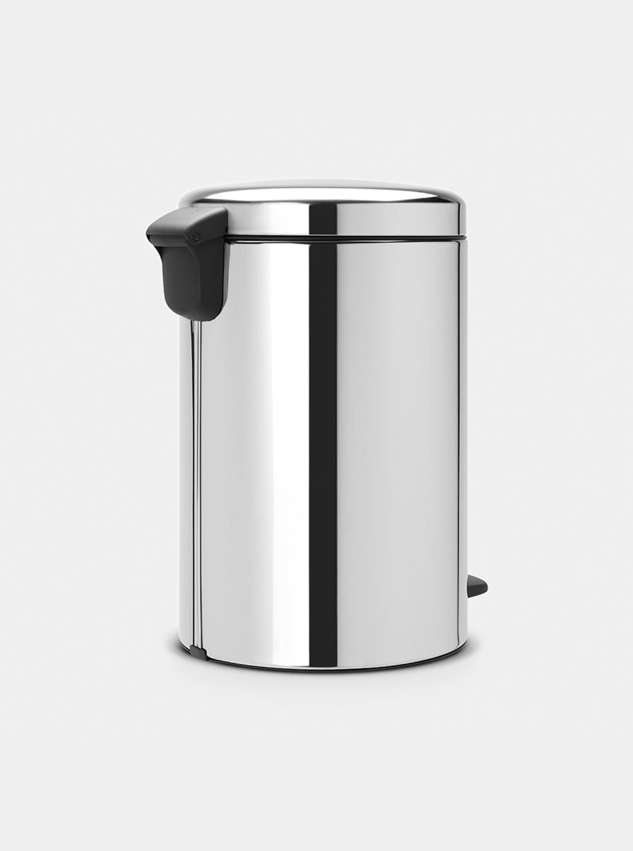 NewIcon Pedal Bin 20 litre, metal inner bucket - Brilliant Steel
