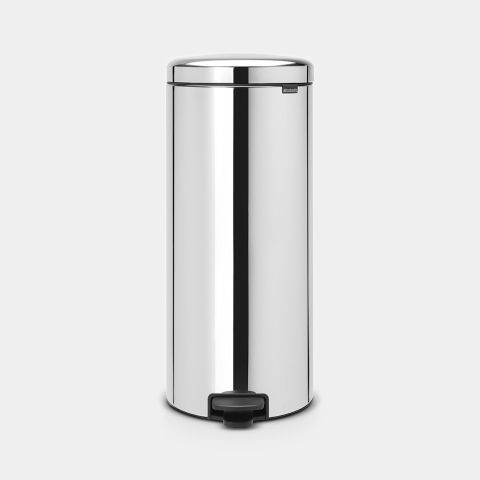 NewIcon Step on Trash Can 8 gallon (30 liter) - Brilliant Steel