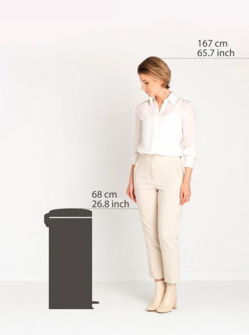 NewIcon Step on Trash Can 8 gallon (30 liter) - Metallic Gray