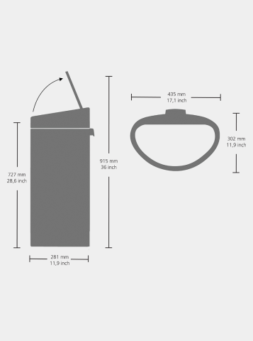 Touch Bin New 40 litre - Matt Steel Fingerprint Proof