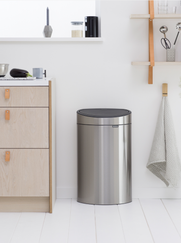 Touch Bin New 40 litre - Matt Steel Fingerprint Proof