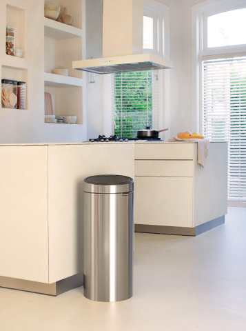 Touch Bin New 30 litre - Matt Steel Fingerprint Proof