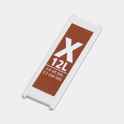 Plastic Capacity Tag, Code X 10-12 litre - Orange