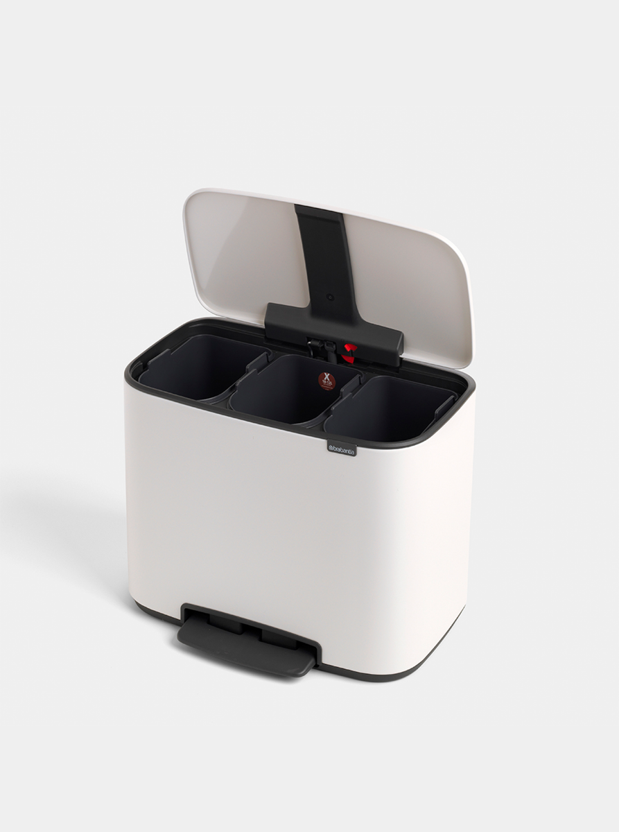 Pattumiera a pedale Bo 3 x 11 litri - White