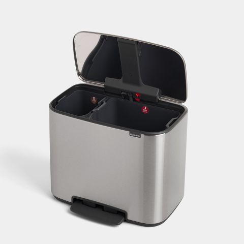Bo Pedal Bin 11 + 23 litre - Matt Steel Fingerprint Proof