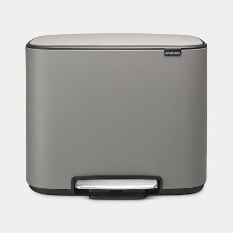 Bo Pedal Bin 3 x 11 litre - Mineral Concrete Grey