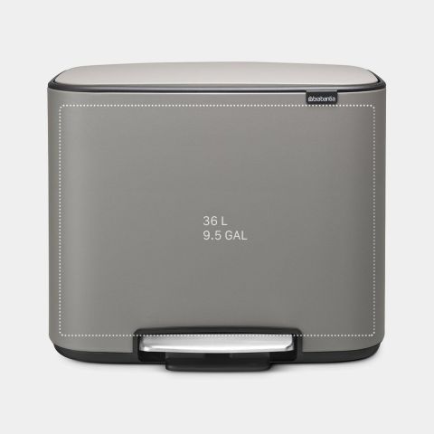 Bo Pedal Bin 36 litre - Mineral Concrete Grey