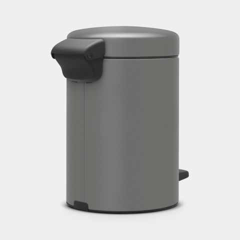 NewIcon Step on Trash Can 0.8 gallon (3 liter) - Mineral Concrete Gray