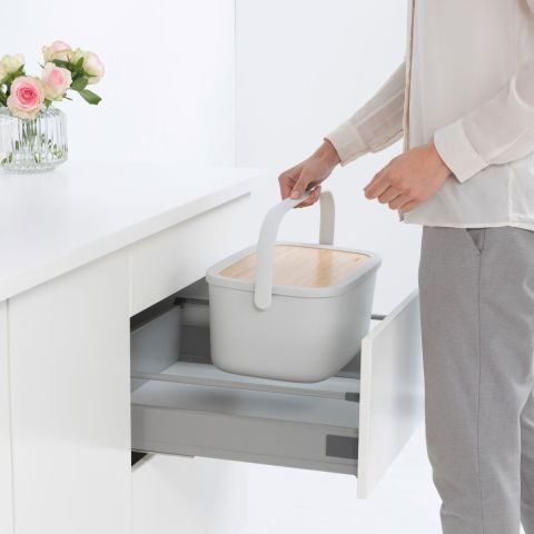Nic Bread Bin Light Grey
