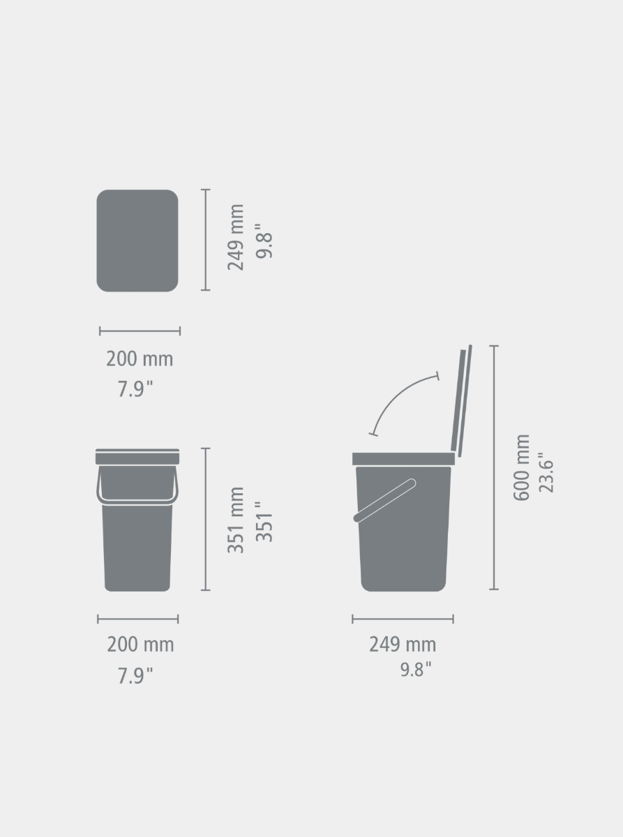 Sort & Go Recycling Trash Can 3.2 gallon (12L) - Lilac Pink