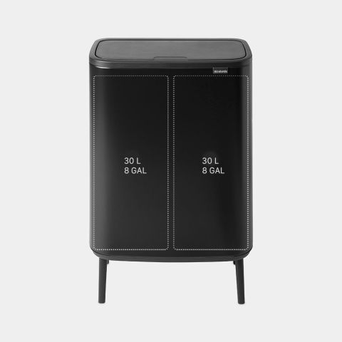 Bo Touch Bin Hi 2 x 30 litres - Matt Black