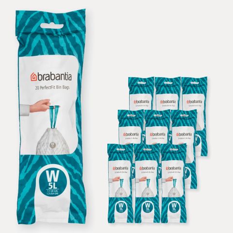 PerfectFit Bags For newIcon, Code W (5 litre), 10 Rolls with 20 Bags