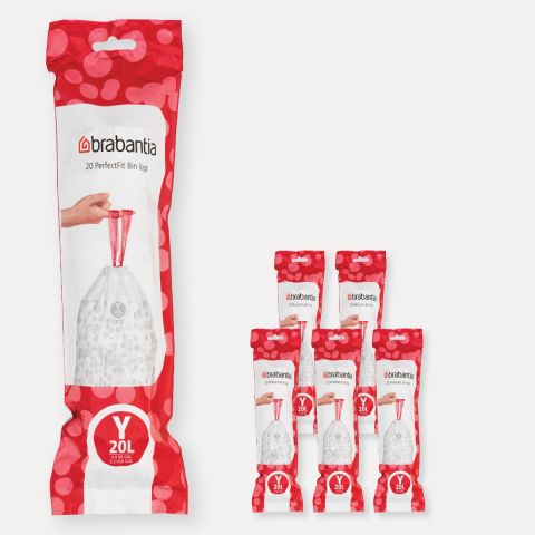 PerfectFit Bin Bags For newIcon, Code Y (20 litre), 6 Rolls with 20 Bags