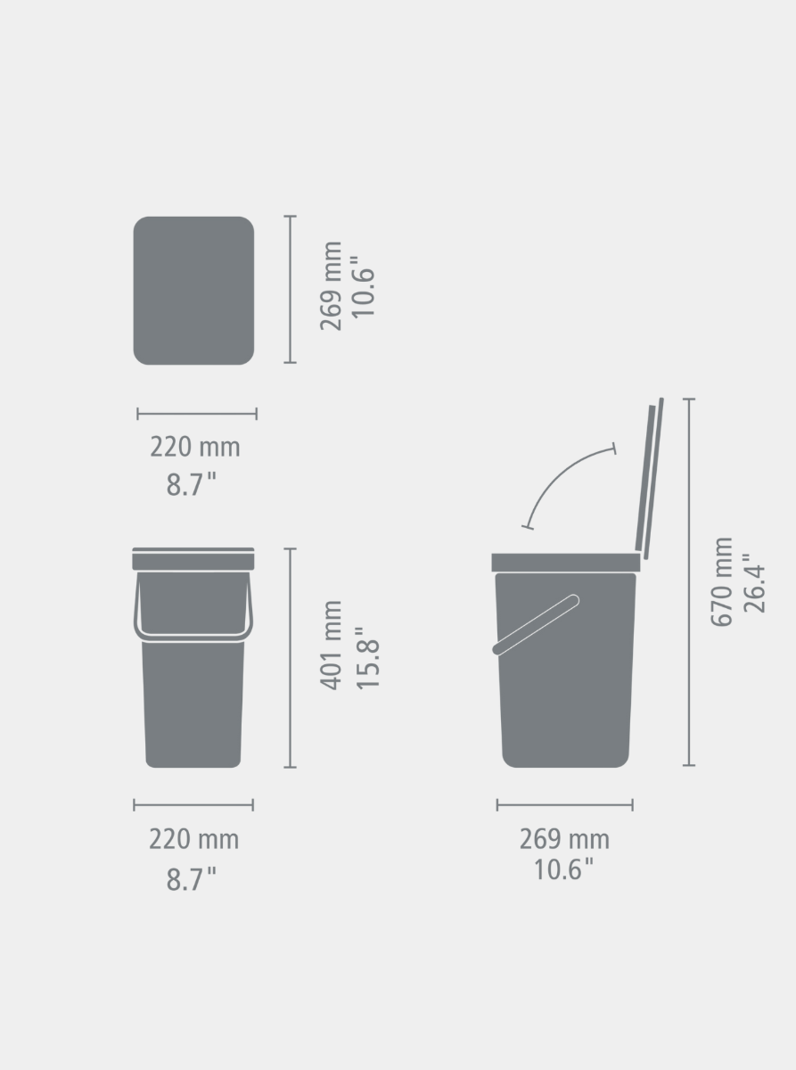 Sort & Go Abfallbehälter 16 Liter - Lilac Pink