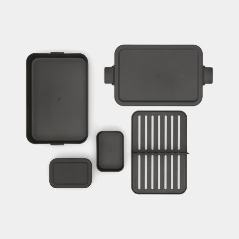 Make & Take Lunch Box Bento Large, Plastic - Dark Grey