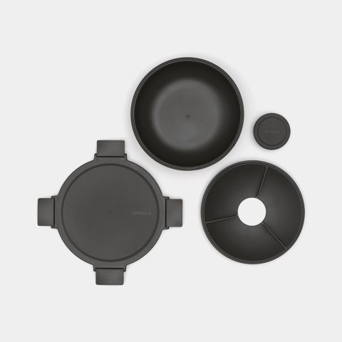 Make & Take Boîte à salade Ronde 1.3L, Plastique - Dark Grey