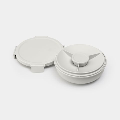 Make & Take  Boîte à salade Ronde 1.3L, Plastique - Light Grey