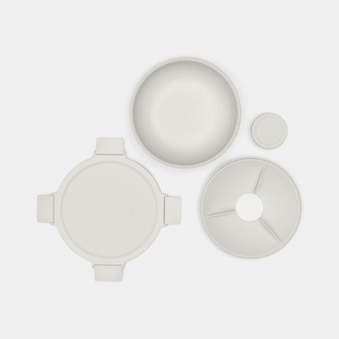 Make & Take  Boîte à salade Ronde 1.3L, Plastique - Light Grey
