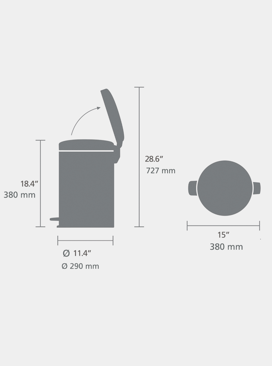 Treteimer newIcon 20 Liter - Soft Grey