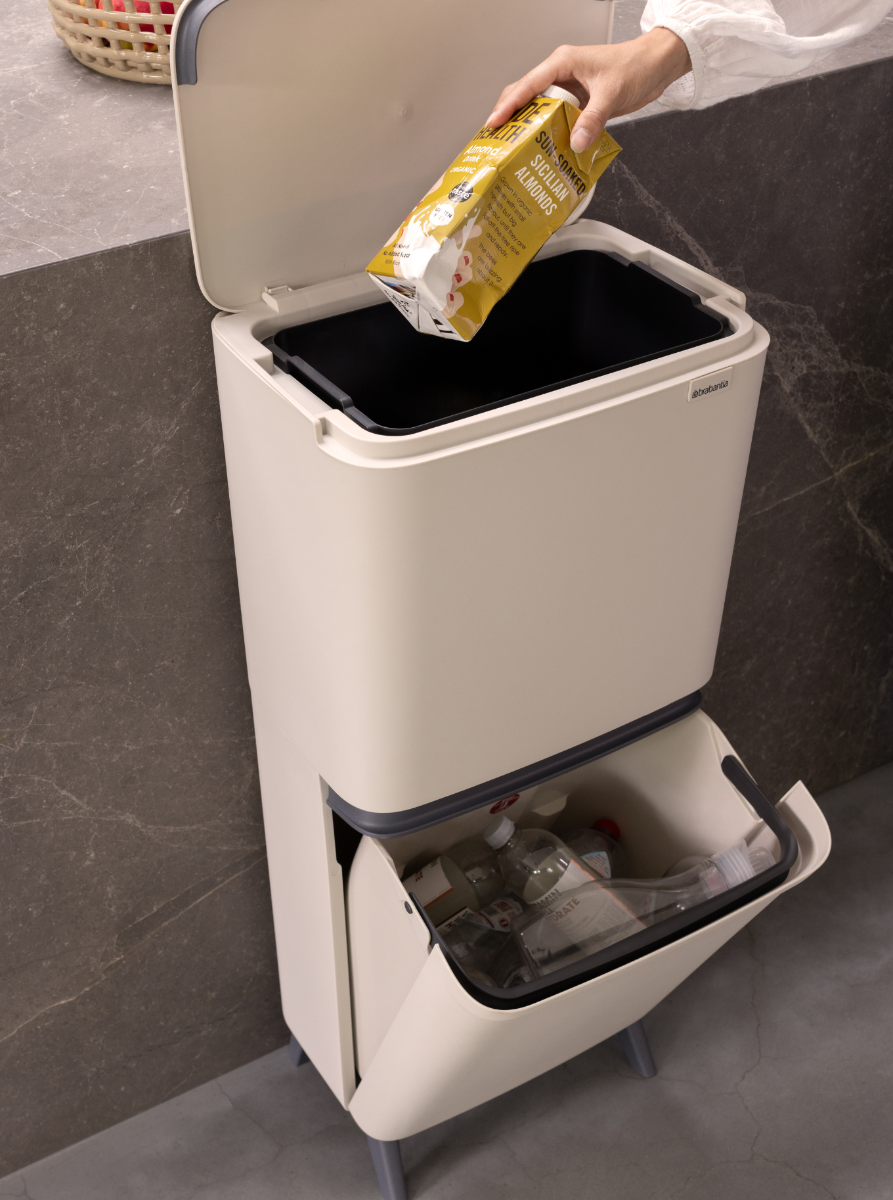 SortUp Recycle Bin Hi 20+25 litre - Soft Beige