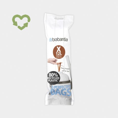 Recycled Sacs PerfectFit Pour Bo et newIcon, Code X (10-12 litres), Rouleau de 20 sacs