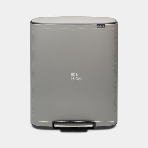 Bo Pedal Bin 60 litre - Mineral Concrete Grey