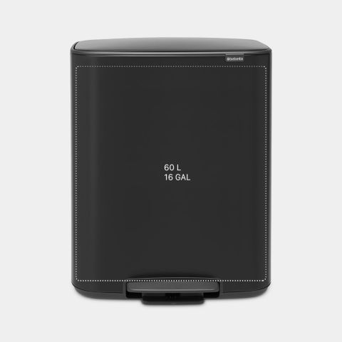 Bo Pedal Bin 60 litre - Matt Black
