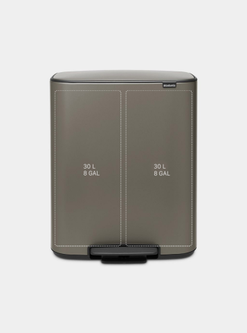 Poubelle à pédale Bo 2 x 30 litres - Platinum