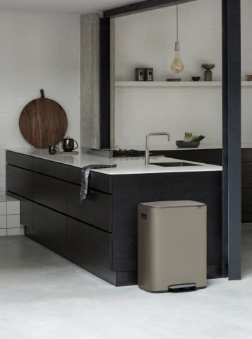 Poubelle à pédale Bo 2 x 30 litres - Platinum