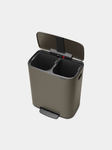 Poubelle à pédale Bo 2 x 30 litres - Platinum
