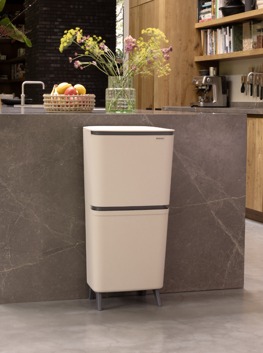 SortUp Recycle Bin Hi 20+25 litre - Soft Beige