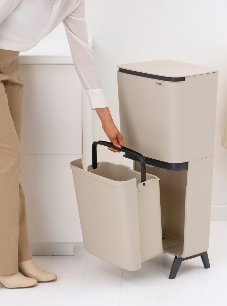 SortUp Recycle Bin Hi 20+25 litre - Soft Beige