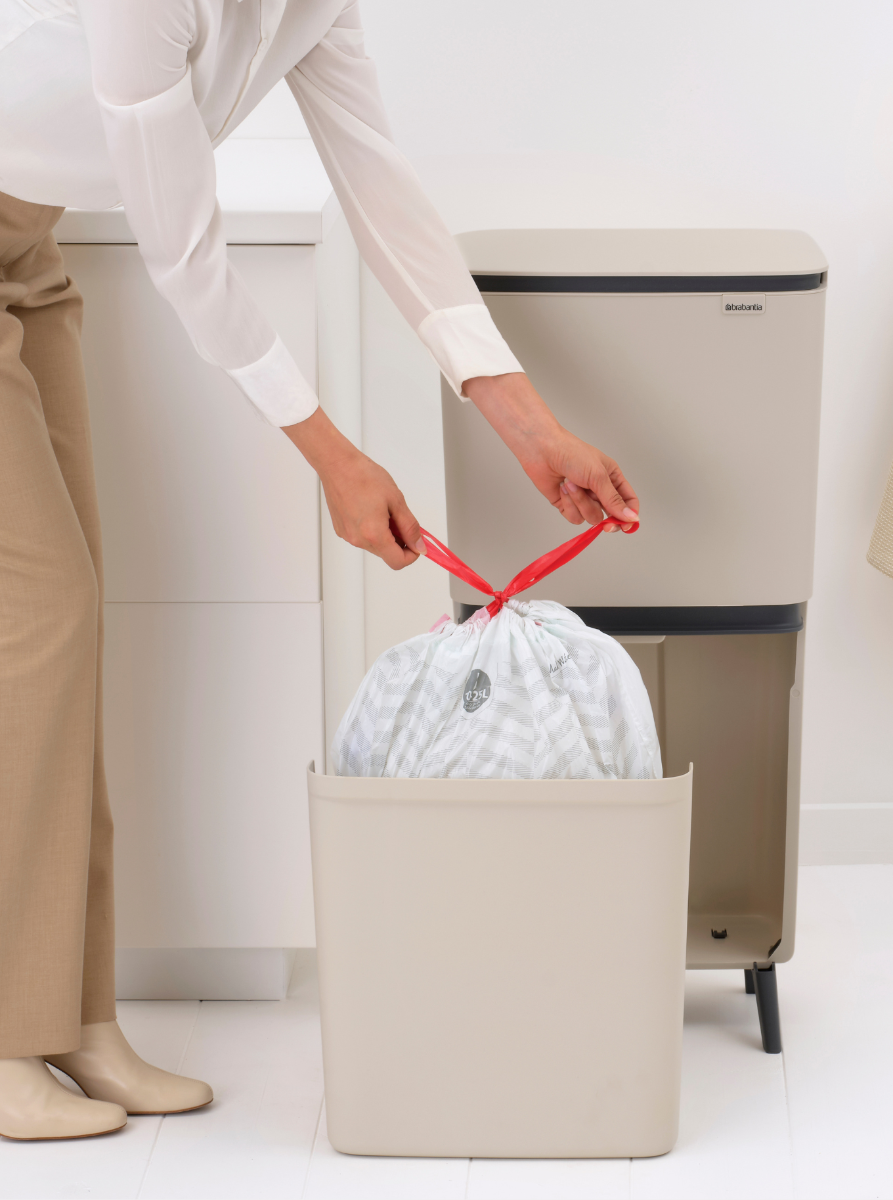 SortUp Recycle Bin Hi 20+25 litre - Soft Beige