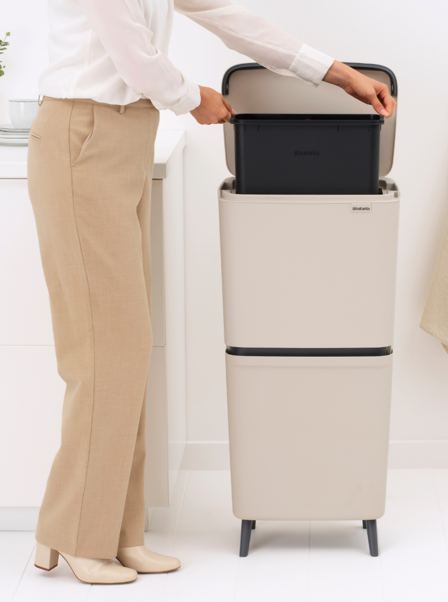 SortUp Recycle Bin Hi 20+25 litre - Soft Beige