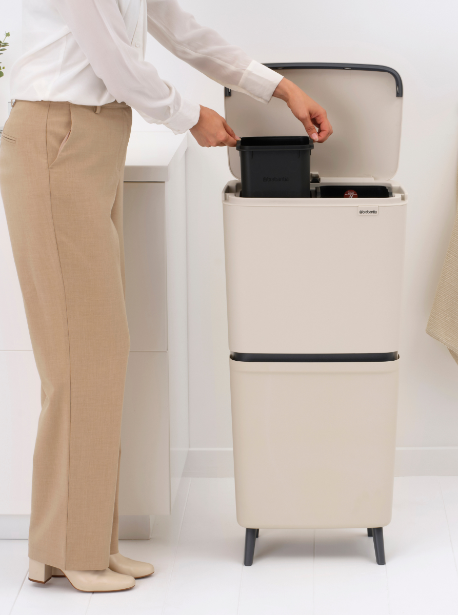 Pattumiera per il riciclo SortUp Hi 10+10+25 litri - Soft Beige